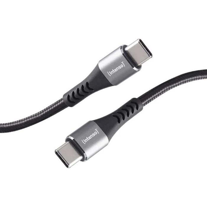 Intenso 7901000 Cable USB-C a USB-C 1.5m Negro, Carga Rápida 60W, Transferencia 480 Mbps, Power Delivery/QC 4.0