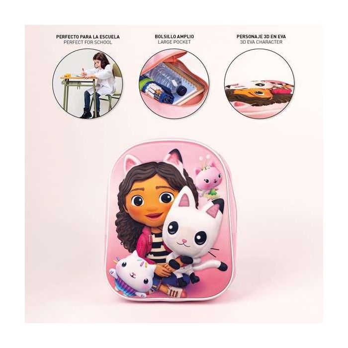 Mochila Escolar 3D Gabby's Dollhouse Rosa 25 x 31 x 10 cm 5 Mochila Escolar 3D Gabby's Dollhouse Rosa 25 x 31 x 10 cm 5