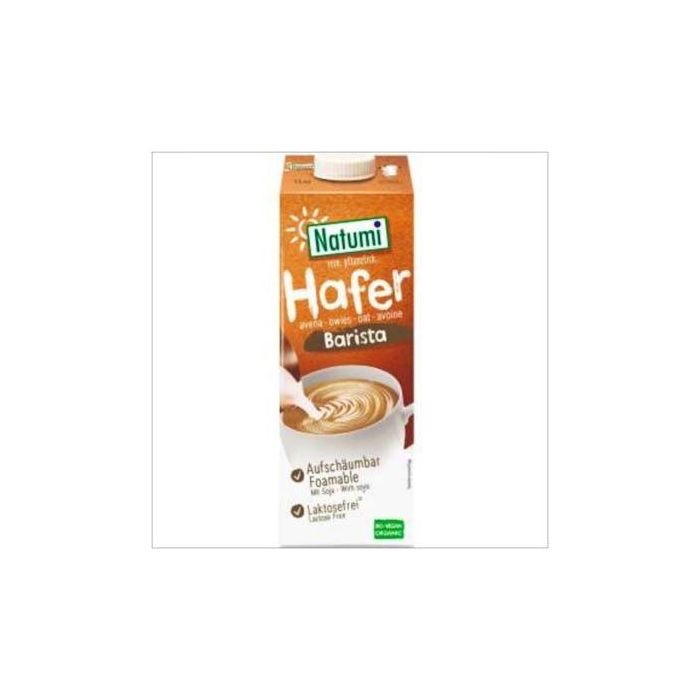 NATUMI Bebida Vegetal Barista de Avena y Soja Bio 1 Litro Pack 8 Unidades Sin Azúcares Añadidos