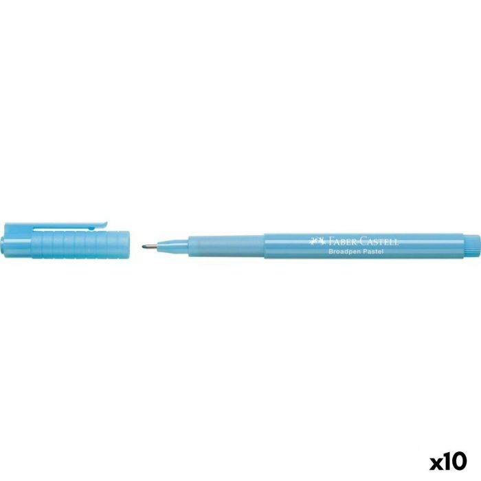 Rotulador permanente Faber-Castell Broadpen Pastel Azul Pastel (10 Unidades) Rotulador permanente Faber-Castell Broadpen Pastel Azul Pastel (10 Unidades)