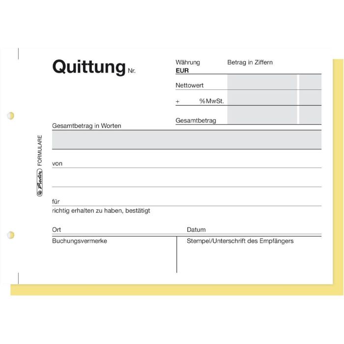 Herlitz Quittungsblock 2x40 Bl. A6 selbstdurchschreibend 2