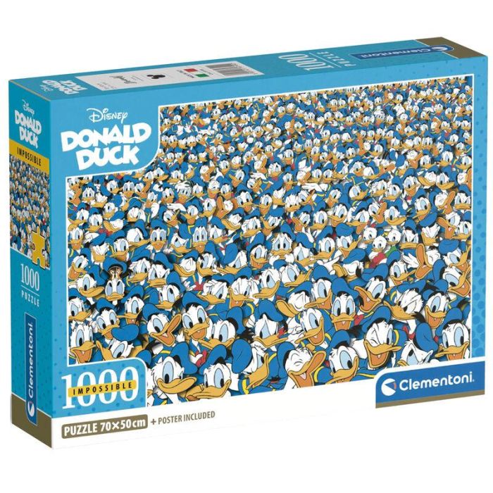 CLEMENTONI Puzzle Impossible Disney Pato Donald 1000 Piezas 70x50cm