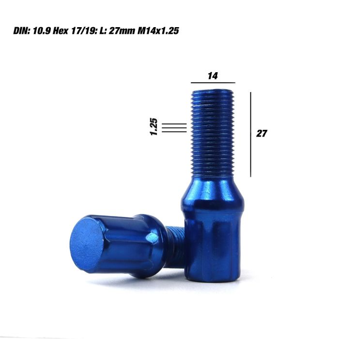 Set Tuercas OMP 27 mm Azul 20 uds M14 x 1,25 6 Set Tuercas OMP 27 mm Azul 20 uds M14 x 1,25 6