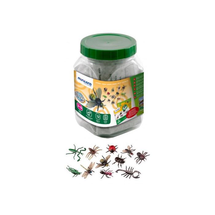Miniland Juego Insectos 12 Figuras con Bote, 27480 0 Miniland Juego Insectos 12 Figuras con Bote, 27480 0