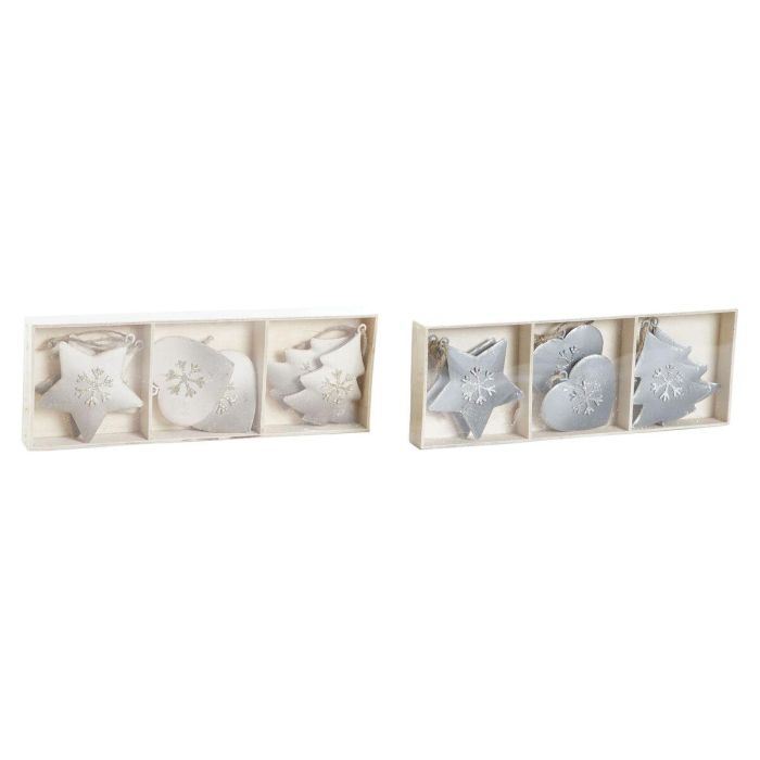 Decoracion Colgante Navidad Moderna DKD Home Decor Blanco Gris 2 x 7 x 7 cm Set de 6 (2 Unidades) Decoracion Colgante Navidad Moderna DKD Home Decor Blanco Gris 2 x 7 x 7 cm Set de 6 (2 Unidades)