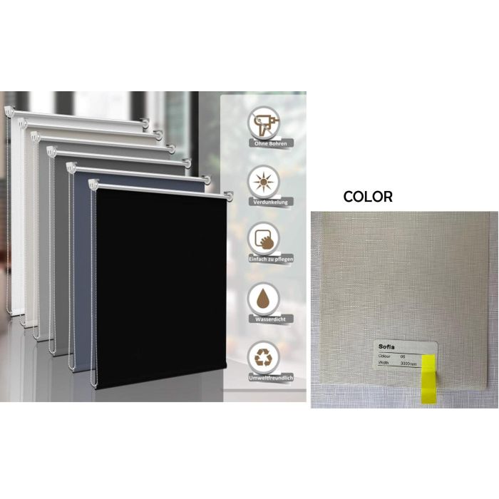 DKD Home Decor Estor Básico Beige Poliéster y PVC 190 x 120 cm 2