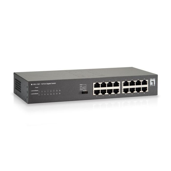 LevelOne GEU-1621 Switch 16 Puertos Gigabit Ethernet (10/100/1000) Montaje en rack 19" Full Duplex
