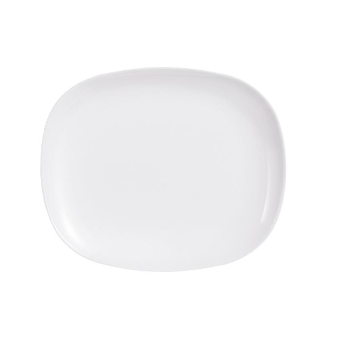 Luminarc Fuente Rectangular Sweet Line de Vidrio Templado Opal de 28x23 cm, Blanco, Apta para Horno y Lavavajillas