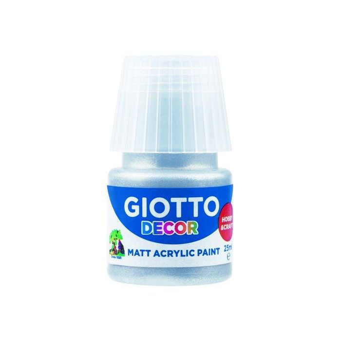 Pintura Acrilica Giotto 25 Ml (Bote) Plata 6 unidades
