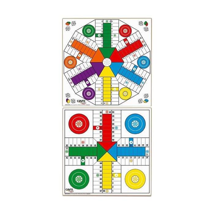 Tablero parchis 4 y 6 jugadores de madera 40x40 cm sin accesorios 2 Tablero parchis 4 y 6 jugadores de madera 40x40 cm sin accesorios 2