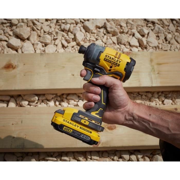 Stanley Fatmax V20 SFMCF820D2K-QW Atornillador de Impacto 190 Nm Brushless 18V Litio con 2 Baterías 2Ah 2