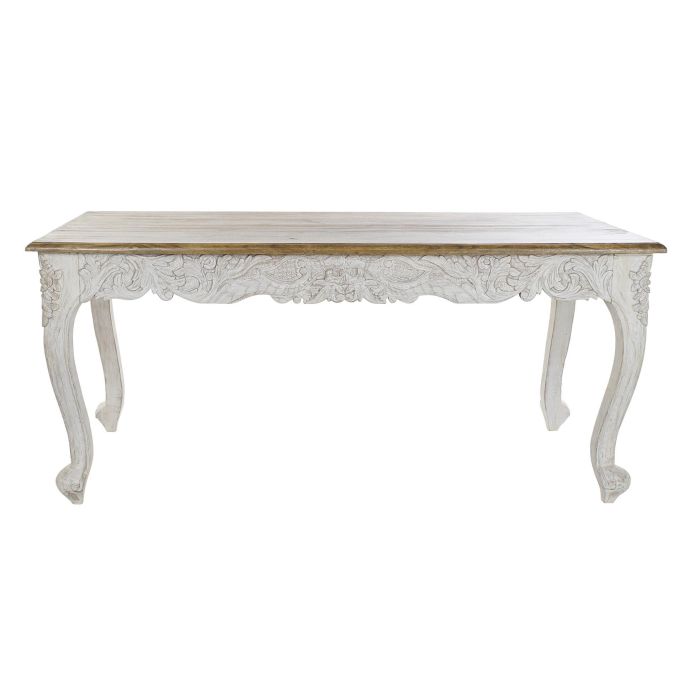 DKD Home Decor Ganesh 2020 Mesa Comedor Estilo Indio Envejecido Blanco Natural 180x90x80 cm 4