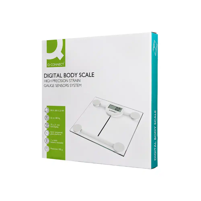 Q-connect Báscula de Baño Digital KF19060, Precisión 100g, Capacidad 180kg, Pantalla LCD, 300x300x22mm 8