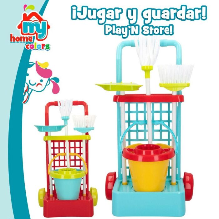 Carrito de Limpieza con Accesorios Colorbaby Juguete 5 Piezas 30,5 x 55,5 x 19,5 cm (12 Unidades) 5