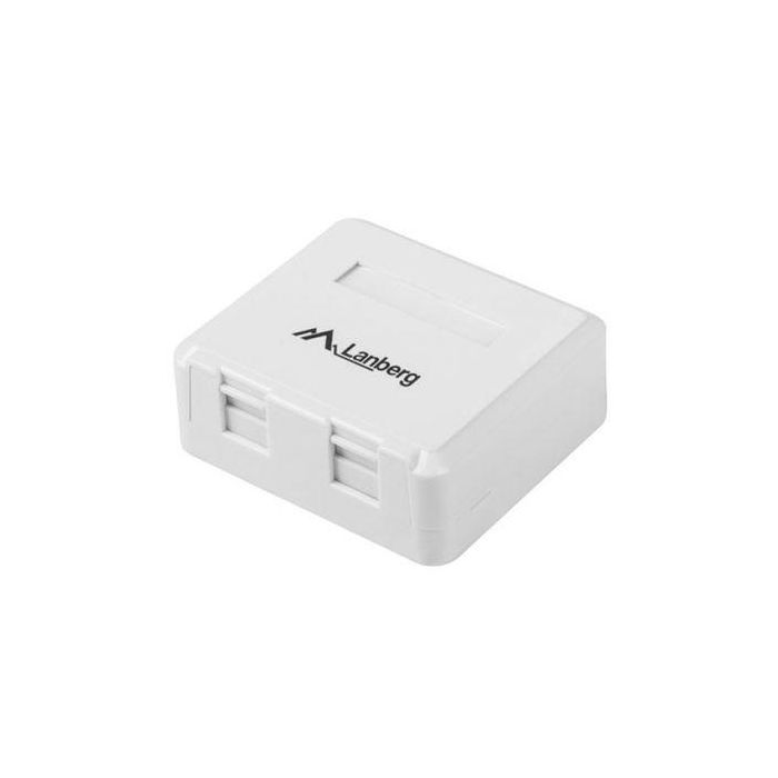 ROSETA DE PARED LANBERG OK1-0002-W - 2 PUERTOS KEYSTONE 19.2*14.9MM - ENRUTAMIENTO CABLES 180º - BLANCO