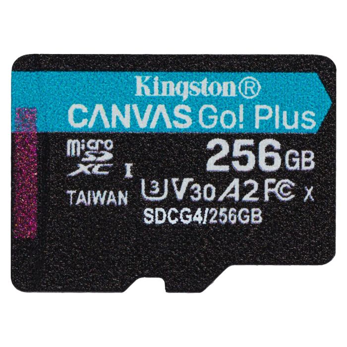 Kingston Tarjeta Memoria Canvas Go! Plus 256GB microSD XC Clase 10 U3 V30 200MBs SDCG4/256GB 1