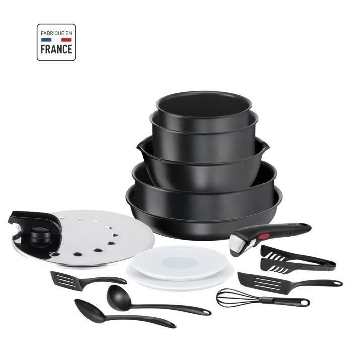 TEFAL Ingenio Kitchen Battery 15 PC, inducción, no pisos, cocción saludable, hecha en Francia, Chef diario L7629902