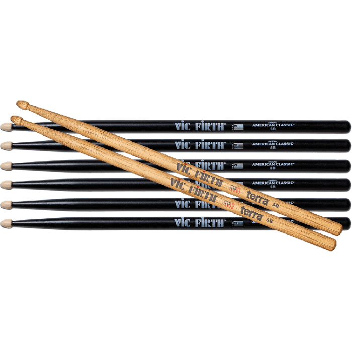 Baquetas Vf American Classic® 5B+ Terra 5B (Pack 3 +1T) Baquetas Vf American Classic® 5B+ Terra 5B (Pack 3 +1T)