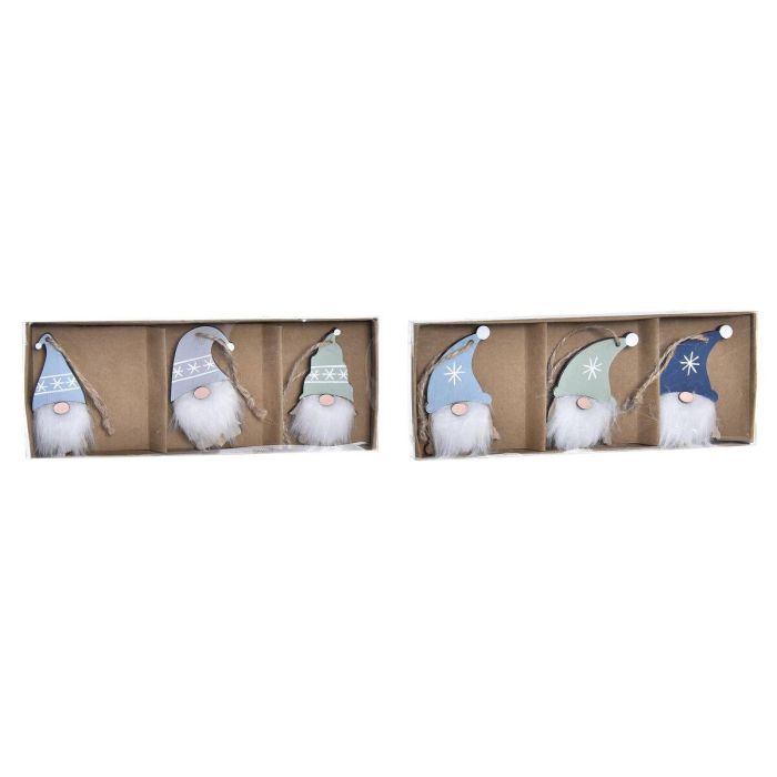 Decoracion Colgante Navidad Fantasia DKD Home Decor Verde Azul 8 x 1.5 x 21 cm Set de 3 (2 Unidades) 1