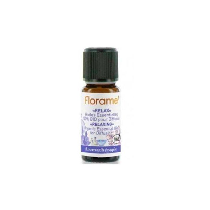 FLORAME Aceite Esencial Relax Orgánico para Difusor 10 ml - Ayuda al Descanso Nocturno y la Relajación Certificado Ecocert