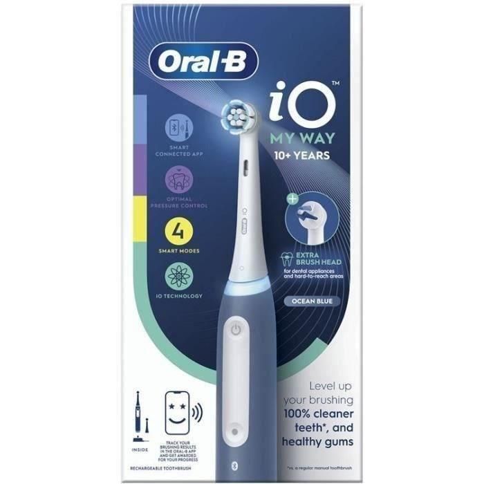 Cepillo de dientes eléctrico - ORAL-B - iO4 My Way - Azul - Oscilo-rotación/pulsación 3D - Funciona con pilas 1