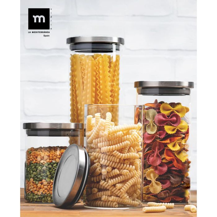 La Mediterranea Tarro Borosilicato Acero Inoxidable 1650 ml 10.8x10.8x26 cm 1