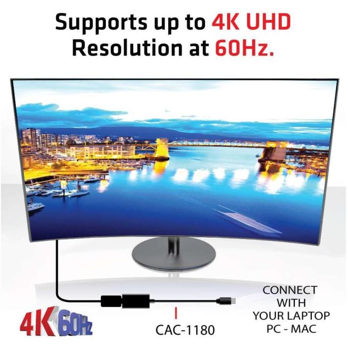 Club3D Adaptador Activo Mini DisplayPort 1.4 a HDMI 2.0b HDR 4K 60Hz - Negro para Windows/Mac 3 Club3D Adaptador Activo Mini DisplayPort 1.4 a HDMI 2.0b HDR 4K 60Hz - Negro para Windows/Mac 3