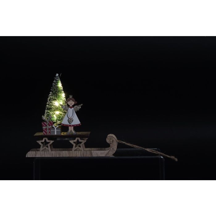 DKD Home Decor Decoración Navideña Luminosa LED Trineo Alpino Rojo Natural Verde 7x18x18 cm (6 Unidades) para 2 Pilas CR2032 1 DKD Home Decor Decoración Navideña Luminosa LED Trineo Alpino Rojo Natural Verde 7x18x18 cm (6 Unidades) para 2 Pilas CR2032 1