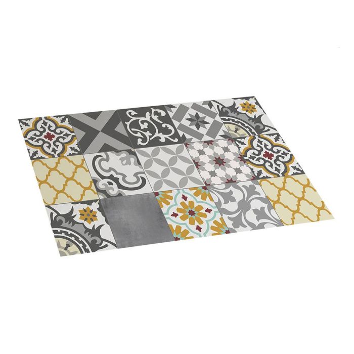 Cintacor - Stor Planet Alfombra vinílica Croma patch gris-ámbar 45x75 cm, antideslizante, superficie lavable