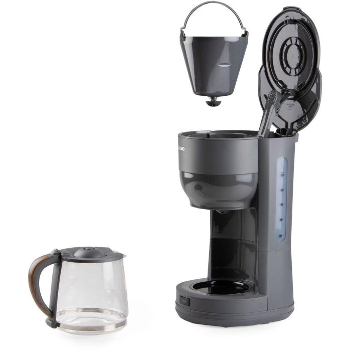 Domo DO754K Cafetera de filtro, 1.25 L, 10 tazas, Gris / Madera 14