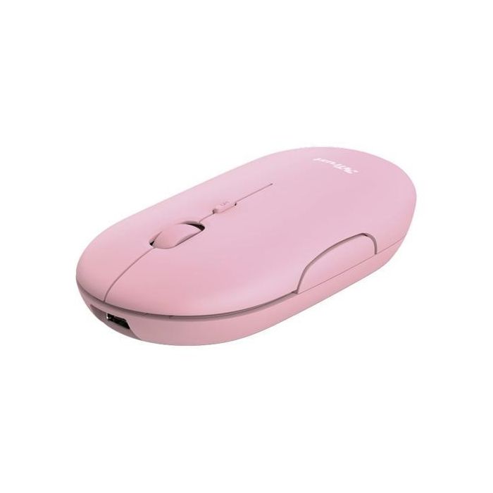 Trust Ratón Inalámbrico Ultrafino Puck 800-1200-1600 DPI Ambidiestro Recargable Rosa