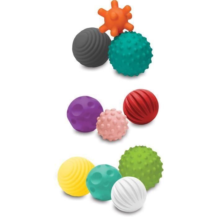 Infantino Juego de 10 Bolas Sensoriales Multicolores para Bebés, con Diferentes Formas y Texturas Suaves, para Desarrollo de Destreza en Barril 0 Infantino Juego de 10 Bolas Sensoriales Multicolores para Bebés, con Diferentes Formas y Texturas Suaves, para Desarrollo de Destreza en Barril 0