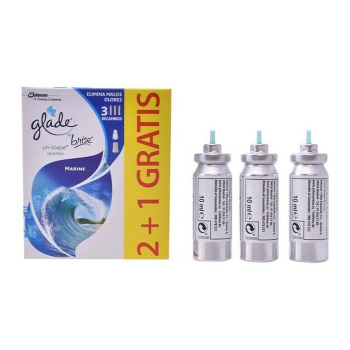 Brise UN TOQUE Ambientador Recambio #Marine para Hogar, con Fresca Esencia Marina que Transforma el Ambiente, Pack de 3 Piezas