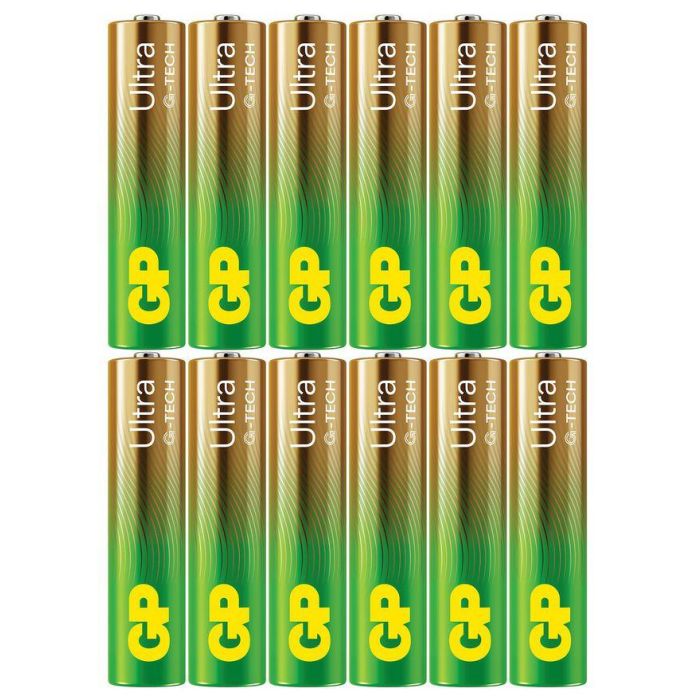 GP 24AU/LR03 Pilas AAA Ultra Alkaline, Pack de 12 Unidades con Tecnología G-Tech, Batería Multiusos para Dispositivos 1