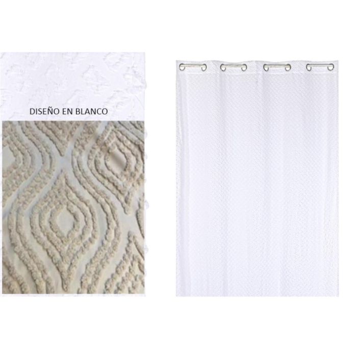 Cortina Boho DKD Home Decor Blanco 260 x 140 cm (2 Unidades)