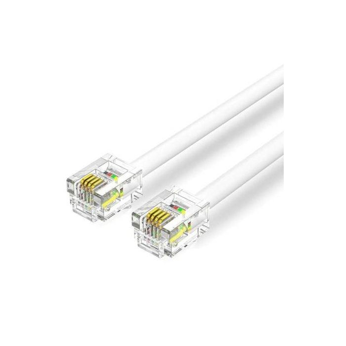 Cable de Teléfono RJ11 6P4C Vention IQBWJ/ 5m/ Blanco