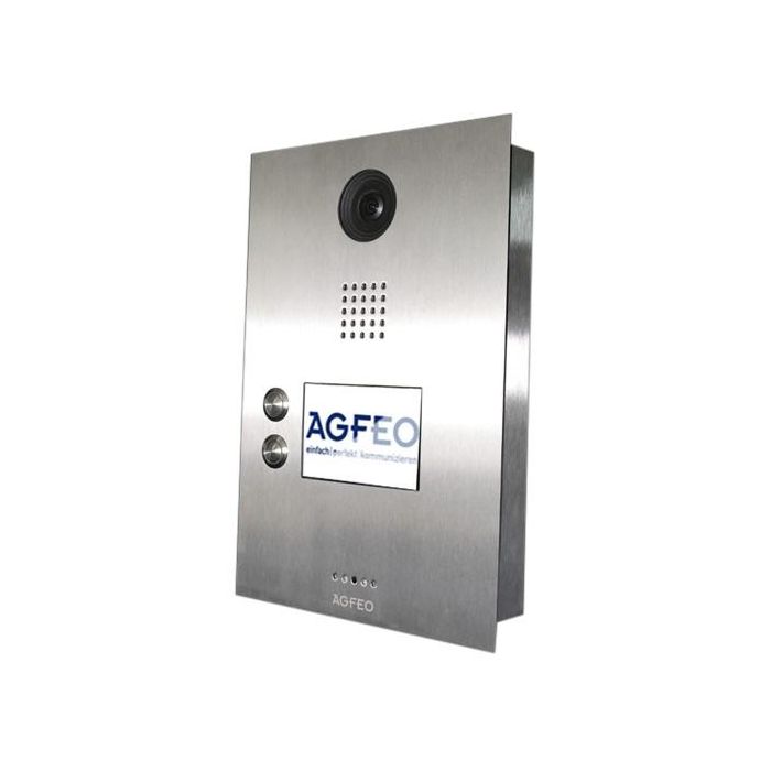 AGFEO IP-Video TFE 2 - Videoportero con Pantalla TFT 3.5", Resolución HD 720p, Acero Inoxidable, PoE, IP65