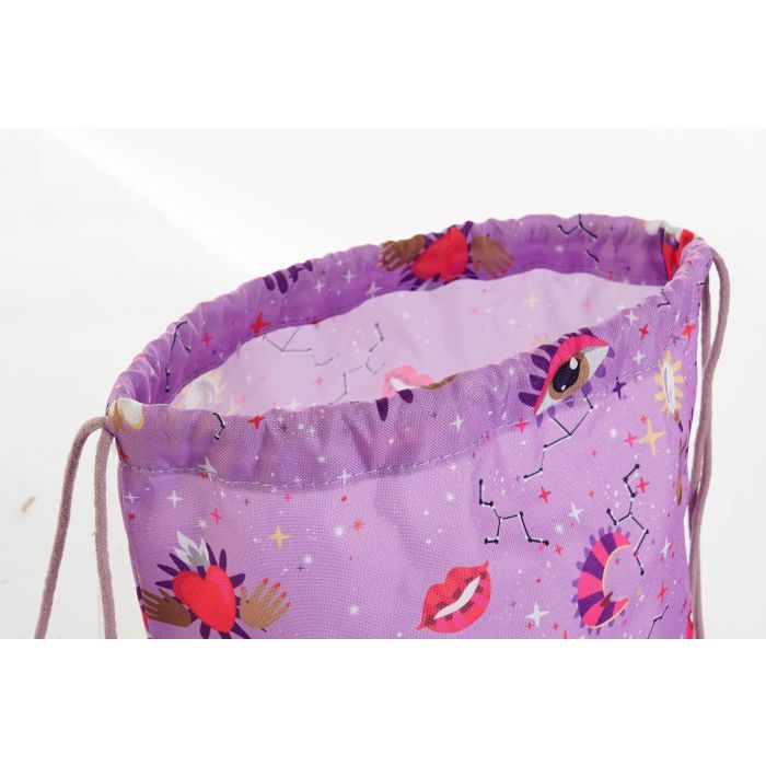 DKD Home Decor Mochila Moderna Impermeable de Nylon Poliéster Lila Rosa Multicolor 36x28 cm (Pack 12 Unidades) 2