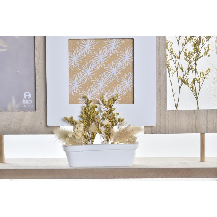 DKD Home Decor Marco Multifoto Urban con Detalles de Flor Marrón Blanco MDF Cristal Acabado Natural 42x7x29 cm (Pack 2 Unidades) 2 DKD Home Decor Marco Multifoto Urban con Detalles de Flor Marrón Blanco MDF Cristal Acabado Natural 42x7x29 cm (Pack 2 Unidades) 2