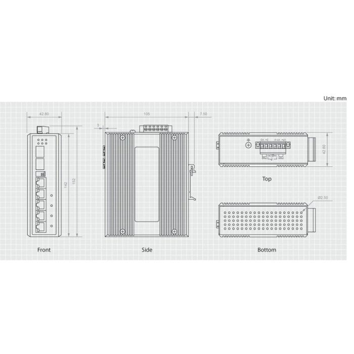 LevelOne IES-0610 Switch Gigabit Ethernet 4xPoE 126W 2xGSFP Montaje en Pared/Carril DIN Industrial 1