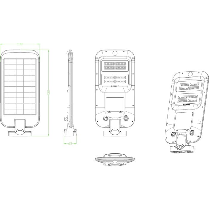 Galix Farola Solar G2614 con 2000 Lúmenes y Sensor de Movimiento