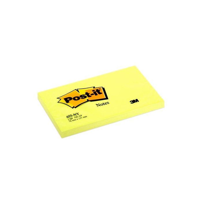 Taco Notas Post-It 655 Amarillo Neon 76X127 (Set de 6)