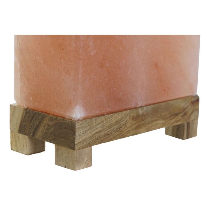 Lámpara de mesa DKD Home Decor Marrón Rosa Sal Acacia 15 W 220 V 17 x 7 x 16 cm 3