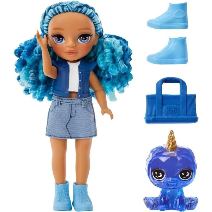 Rainbow High Muñeca Littles 15cm con Mascota - Azul - LIT35051531197 A partir de 4 años