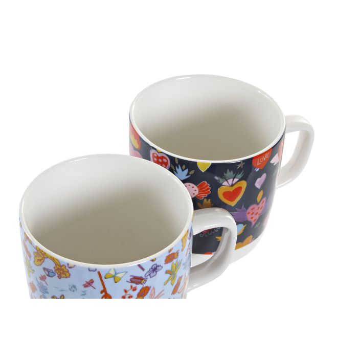 DKD Home Decor Taza Sunny Paisley Shabby Porcelana Multicolor 8.5 x 10 x 12 cm (12 Unidades) 2