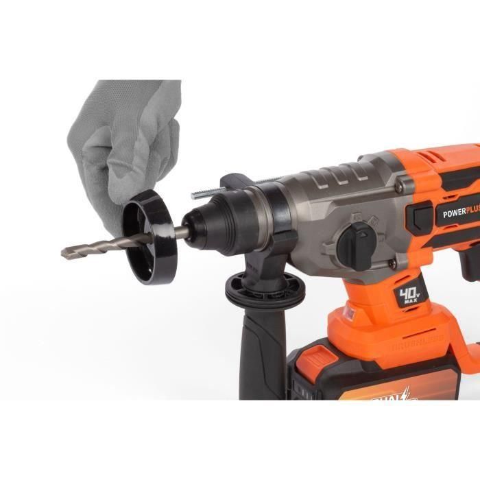 Hammer de broma inalámbrica 40V 5J SDS -Plus sin escobillas + 5 Accesorios - Dual Power PowDP15680 - Entregado sin batería o cargador 4 Hammer de broma inalámbrica 40V 5J SDS -Plus sin escobillas + 5 Accesorios - Dual Power PowDP15680 - Entregado sin batería o cargador 4