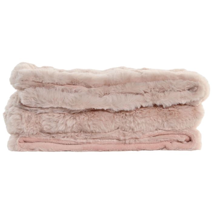 Manta Urban DKD Home Decor Rosa Palo 170 x 130 cm (2 Unidades) 2 Manta Urban DKD Home Decor Rosa Palo 170 x 130 cm (2 Unidades) 2