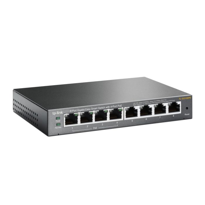 TP-Link TL-SG108PE Switch Gestionado L2 Gigabit Ethernet 8 Puertos PoE Negro 1