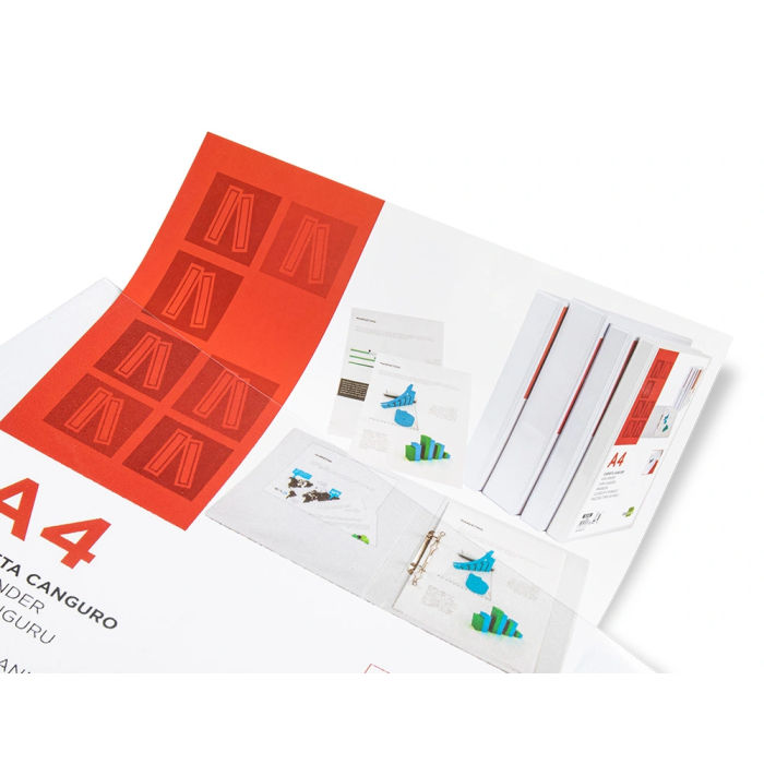 Liderpapel Carpeta Canguro 4 Anillas Mixtas 55mm A4 Plástico Color Blanco 11