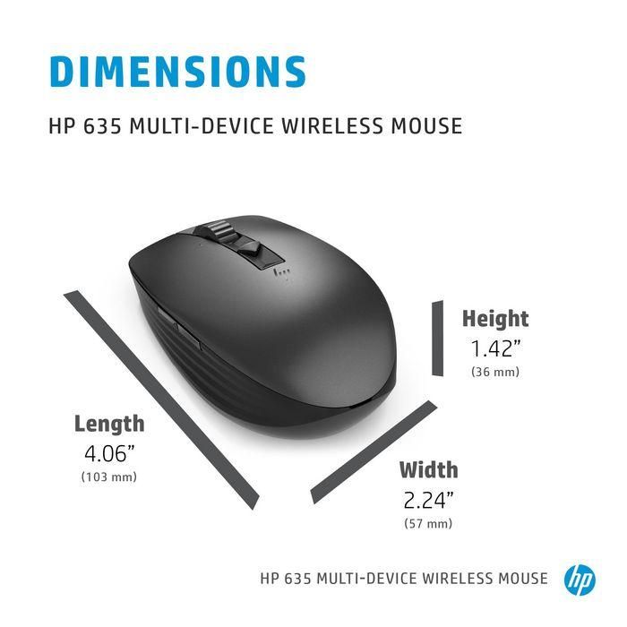 HP 635 Multi-Device Wireless Mouse con Conectividad Bluetooth, Botones Programables y Diseño Cómodo para Múltiples Dispositivos 6 HP 635 Multi-Device Wireless Mouse con Conectividad Bluetooth, Botones Programables y Diseño Cómodo para Múltiples Dispositivos 6